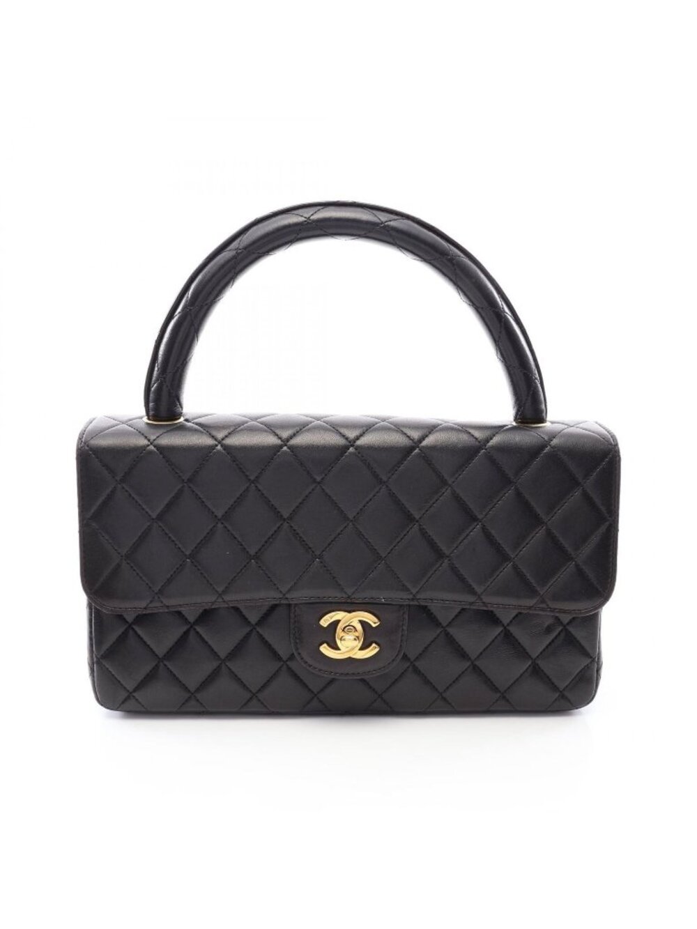 Chanel Handbag Quilted Parent Child Bag Black Lambskin